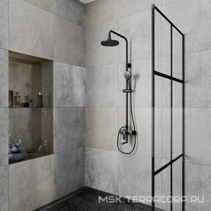 Душевая стойка для ванны/душа, поворотный излив, верхний душ + ручной душ, цв.черный D&K Bayern.Furth DA1523705B18