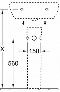 Пьедестал, (цв. 01 белый)  ZZ Villeroy & Boch O.Novo 52650001