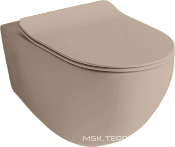 Унитаз подвесной 360х520мм, безободковый, БЕЗ сиденья, крепёж в компл., (цв. brown matera),  ZZ ArtСeram File 2.0 FLV004 41; 00