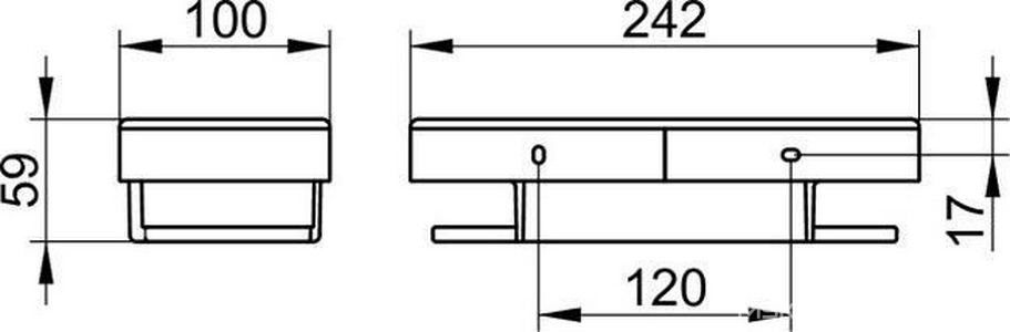Полочка (корзинка) для душа 242х100хh59мм, (цв.хром / пластиковая вставка цв.белый),  ZZ Keuco Smart.2 14758 010100