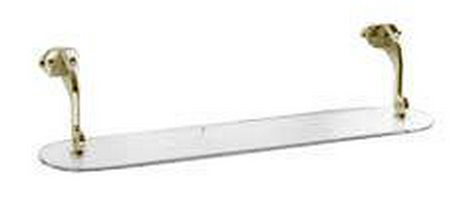 Полка стекл. прозр., (держатели цв.золото),  ZZ Kerasan Waldorf 741991