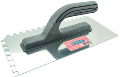 Гладилка зубчатая 130 х 270 мм., зуб 12х12 мм. Нержавеющая сталь