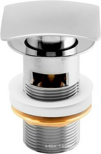 Донный клапан для сливного отверстия раковин с переливом, нажимной Clic-Clac, G 1 1/4, квадрат, (металл цв.хром),  ZZ Allen Brau Infinity 5.21026-00