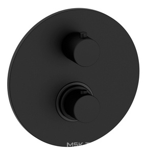 Смеситель-термостат для душа, встраиваемый в стену, на 2 потреб., (цв.черный матовый),  ZZ Paffoni Light LIQ018NO