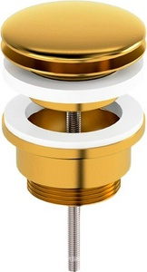Донный клапан для сливного отверстия раковин без перелива и с переливом, нажимная Up & down, G 1 1/4, (металл цв.матовое золото PVD), Paini ZZ Paini Универсал 53PJ945ETSR  /  старый арт. 53PJ945TSR