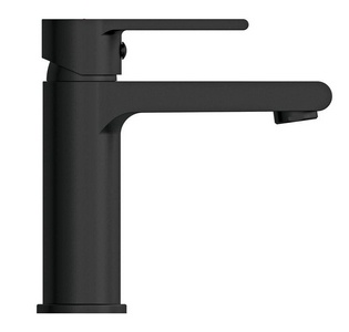 Смеситель для раковины, донный клапан click clack в комплекте, цв.черный матовый Cersanit Brasko 63107