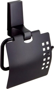 Держатель для туалетной бумаги, с крышкой, цв.черный ZZ Wasserkraft Abens K-3225