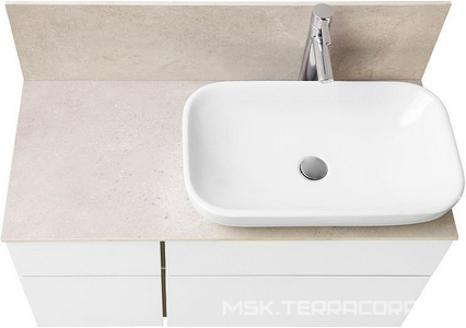 Столешница для мебели  100 с панелью, керамогранит, цв.бежевый ZZ Aquaton Мишель 1A277303MIX40