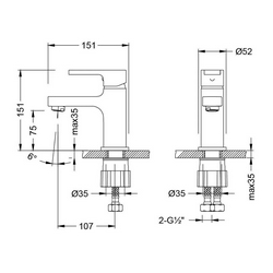 Смеситель для раковины Aura, без донного клапана, хром, ZZ Lemark aura LM0606CH