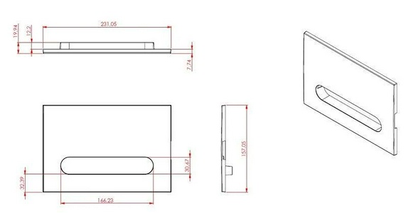 Кнопка двойного смыва, механическ., для инсталляции д/унитаза, (пластик цв.золото),  ZZ Allen Brau Project Color 9.2PR01.GD