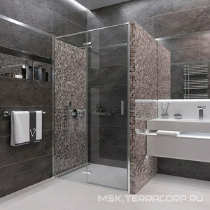 Душевая дверь распашная 120х195 см профиль хром, стекло прозрачное, ZZ Veconi VN73 VN73-120-01-C4