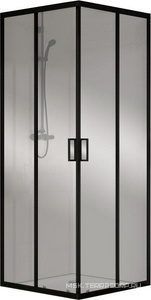 Душевой уголок 1000х900хh1950мм, прямоуг., правый/левый, (стекло прозрачное 5мм, фурн.цв.черный матовый),  Vincea City VSS-5CT9010CLB