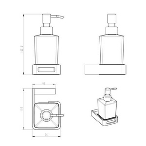 Диспенсер подвесной для жидкого мыла Boheme Q.10957-G, золото, ZZ Boheme q 10957-G
