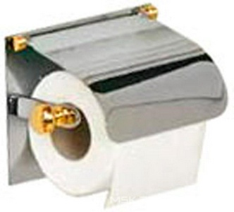 Держатель туалетной бумаги с крышкой (хром/золото)  ZZ Pomd'or Dina 16.40.91.003