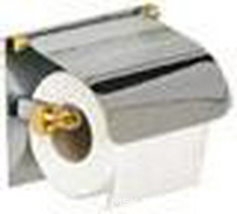 Держатель туалетной бумаги с крышкой (хром/золото)  ZZ Pomd'or Dina 16.40.91.003