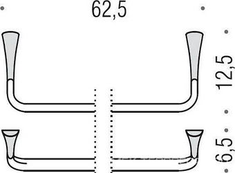 Полотенцедержатель наклон. 62,5 см, (цв.хром), Land XX