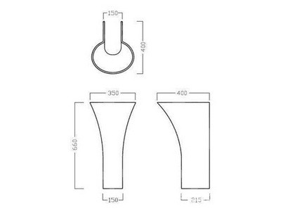 Пьедестал для раковины  ZZ Hatria Sculture YR3901