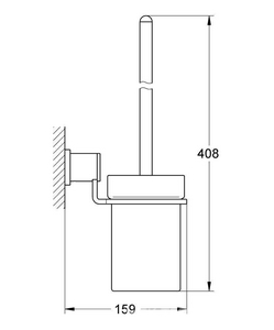 Ерш для унитаза, настенный, , хром ZZ Grohe Allure 40340000