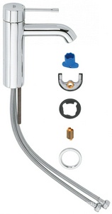 Смеситель для раковины БЕЗ донного клапана, гибкие шланги (хром) Grohe Essence New 23590001