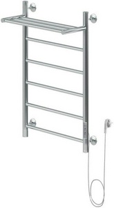 Полотенцесушитель электр. с полочкой Aquanet  80х50см, Тэн справа, электропровод с вилкой, хром, ZZ Aquanet Mauro 282007