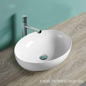 Раковина накладная 520x395x130мм, без отверстия для смесителя, без перелива, (цв. белый глянцевый), Vincea ZZ Vincea Раковины VBS-51552