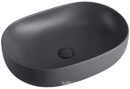 Раковина накладная 600х400хh135мм, без отверстия для смесителя, без перелива, (цв.антрацит матовый), Vincea ZZ Vincea Раковины VBS-113MA