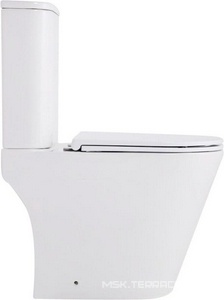 Унитаз напольный с бачком, безободковый, круговой смыв торнадо, цвет белый, с крышкой-сиденьем микролифт Aqua Nero Areta AN-001S