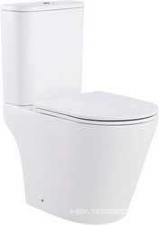 Унитаз напольный с бачком, безободковый, круговой смыв торнадо, цвет белый, с крышкой-сиденьем микролифт Aqua Nero Areta AN-001S