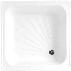 Поддон стальной, квадратный 80х80х15, белый ZZ Loranto Loranto LG800B