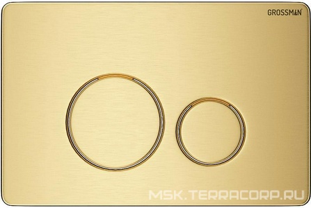 Клавиша смыва, двойной смыв, нержавеющая сталь, цв. золото матовый Grossman Style 700.K31.05.32M.32M