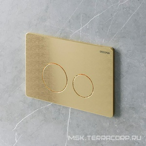 Клавиша смыва, двойной смыв, нержавеющая сталь, цв. золото матовый Grossman Style 700.K31.05.32M.32M