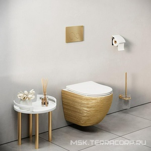 Клавиша смыва, двойной смыв, нержавеющая сталь, цв. золото матовый Grossman Style 700.K31.05.32M.32M