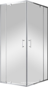 Душ.ограждение квадр. 800-900х800-900хh1950мм, распашные двери с неподв. сегментами, вход 625мм, (ст.прозр. 6мм, фурн/хром),  ZZ Cezares Variante VARIANTE-A/AH-2-80/90-C-Cr