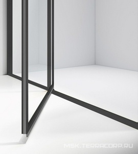 Дверь для душа, в нишу 1200хh1950мм, распашная, 1 дверь, 1 неподв.секция, правая/левая, (стекло прозр.8мм Easy Clean, фурн.цв.черный мат.), ZZ Vincea Slim 8mm VDP-4SL120CLB