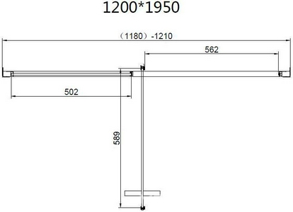 Дверь для душа, в нишу 1200хh1950мм, распашная, 1 дверь, 1 неподв.секция, правая/левая, (стекло прозр.8мм Easy Clean, фурн.цв.черный мат.), ZZ Vincea Slim 8mm VDP-4SL120CLB