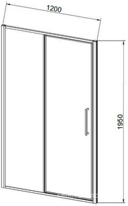 Дверь для душа, в нишу 1200хh1950мм, распашная, 1 дверь, 1 неподв.секция, правая/левая, (стекло прозр.8мм Easy Clean, фурн.цв.черный мат.), ZZ Vincea Slim 8mm VDP-4SL120CLB