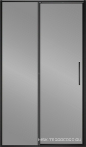 Дверь для душа, в нишу 1200хh1950мм, распашная, 1 дверь, 1 неподв.секция, правая/левая, (стекло прозр.8мм Easy Clean, фурн.цв.черный мат.), ZZ Vincea Slim 8mm VDP-4SL120CLB