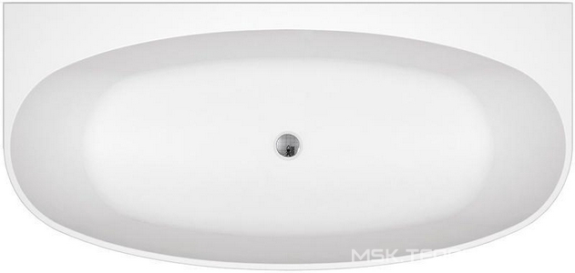 Ванна 1700x800xh580мм, акрил, пристенная, БЕЗ перелива, пробка сливного отверстия цв.хром в комплекте, BelBagno ZZ BelBagno Универсал BB83-1700-W0