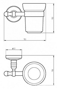 Стакан настенный, (цв.золото),  ZZ Migliore Mirella 17306
