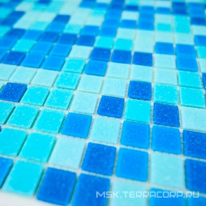 Мозаика Bonaparte Мозаика стеклянная Aqua 100 (на бумаге) (20x20x4)  ZZ 32,7x32,7