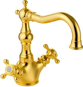 Смеситель для раковины, без д/к, (цв.золото),  ZZ Migliore Arcadia 18398