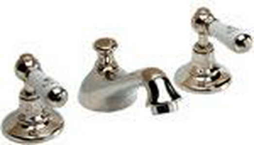 Смеситель для раковины на 3 отв., c д/к, (цв.латунь, ручки цв.белый),  ZZ Devon & Devon Dandy MARF46