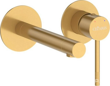 Смеситель для раковины, встраиваемый в стену, излив 200мм, (цв.брашированное золото), Relax ZZ Cezares relax RELAX-BLI2-2-BORO-W0