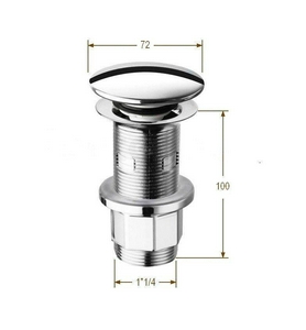 Донный клапан для сливного отверстия раковин без перелива и с переливом, нажимная Up & down, G 1 1/4, (металл цв.хром), Artceram ZZ ArtСeram Универсал ACA032