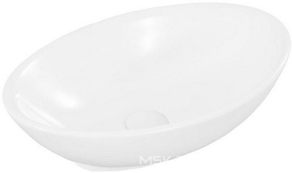 Раковина накладная овальная 520х320хh140мм, без отверстия для смесителя, без перелива. цвет белый ZZ