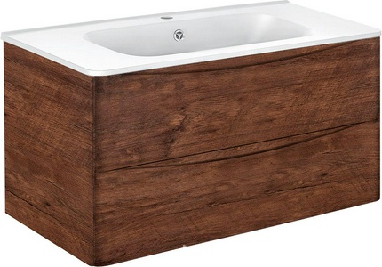 База под раковину подвесная, 2 выкатных ящика, 995x466xh500мм, без раковины, (цв.R.Wood),  ZZ Vincea Paola VMC-2P100RW