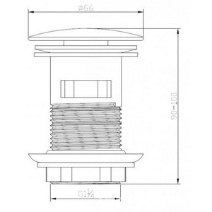 Донный клапан для сливного отверстия раковин с переливом, нажимной Clic-Clac, G 1 1/4, (цв.хром), Belbagno ZZ BelBagno Универсал BB-SAT-CRM