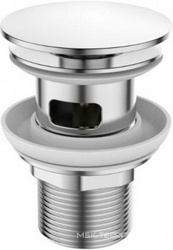 Донный клапан для сливного отверстия раковин с переливом, нажимной Clic-Clac, G 1 1/4, (цв.хром), Belbagno ZZ