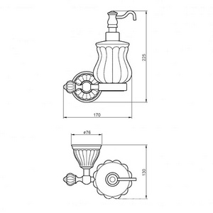 Дозатор настенный, (цв.золото),  Migliore Olivia 17515