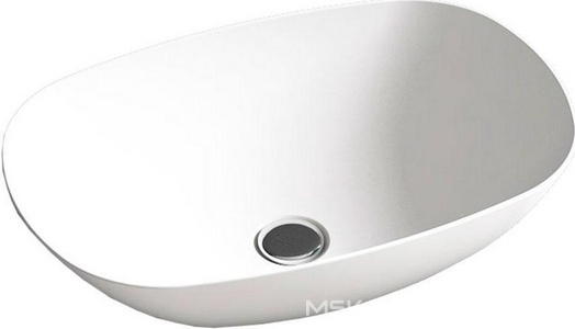 Раковина накладная 540х360х150мм, без отверстия для смесителя, без перелива, (иск.камень Solid Surface цв.белый мат), Vincea ZZ Vincea Раковины VBS-6T12MW